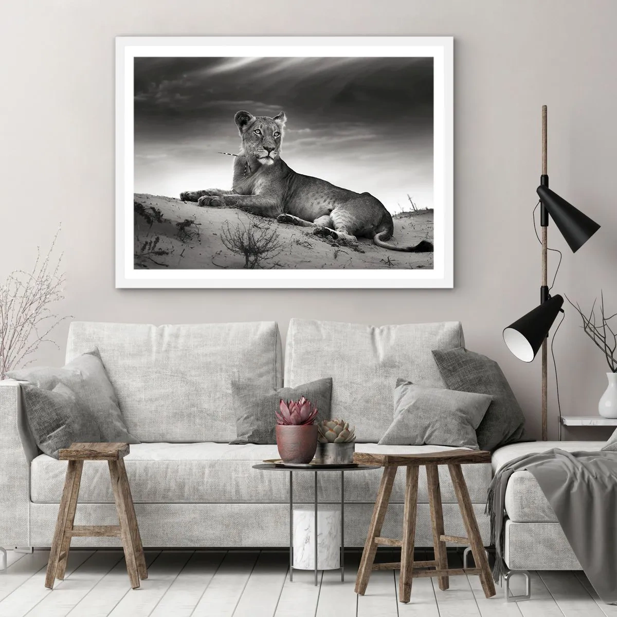 Poster in een witte lijst - De koningin van de woestijn rust - 40x30 cm