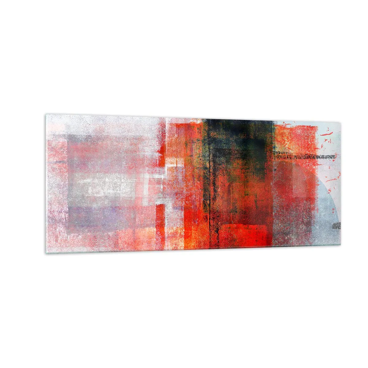 Schilderen op glas - Een gloeiende compositie  - 100x40 cm