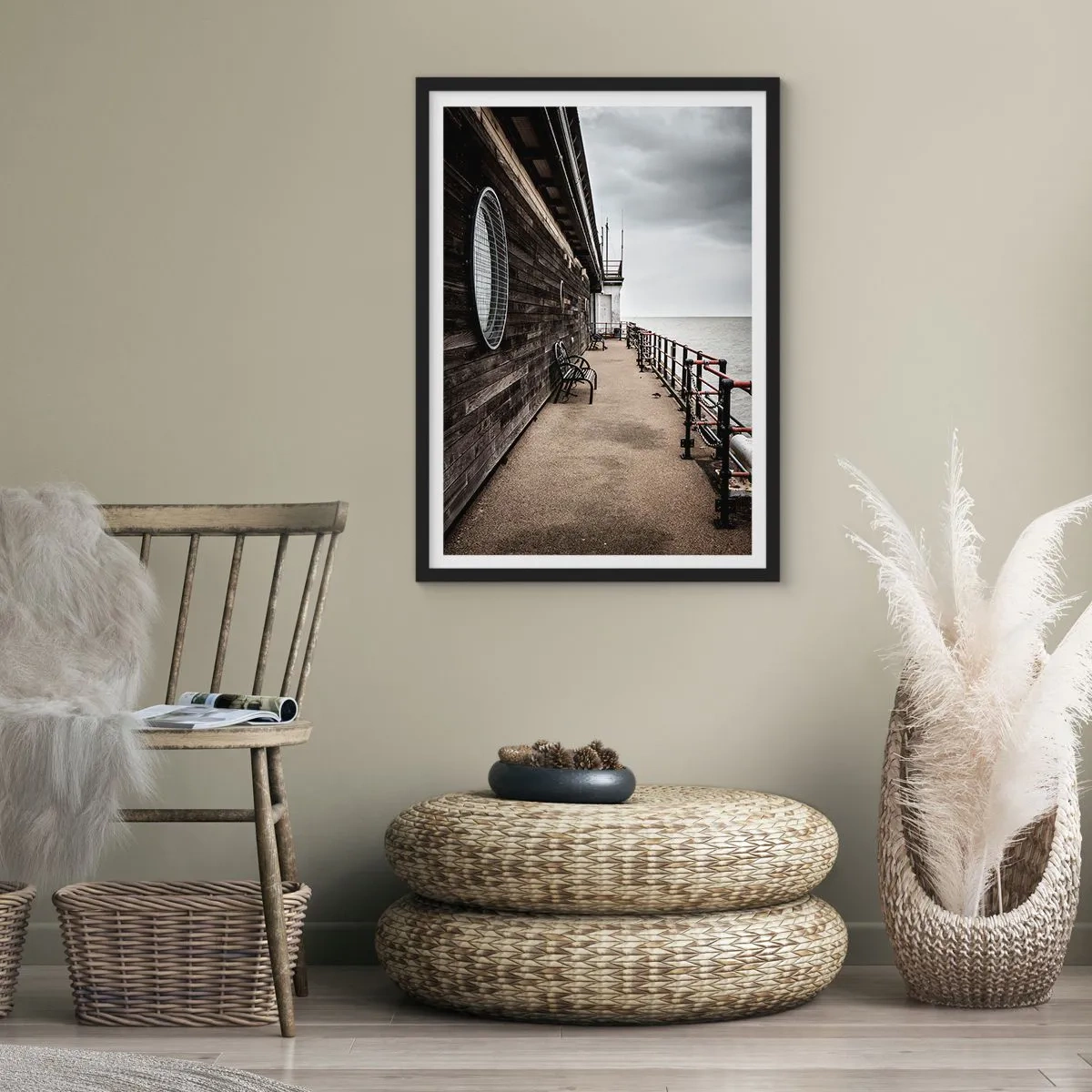 Poster in een zwarte lijst - De tijd bleef stilstaan - 61x91 cm