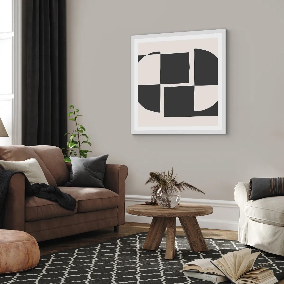 Poster in een witte lijst - Antithese - synthese - 40x40 cm