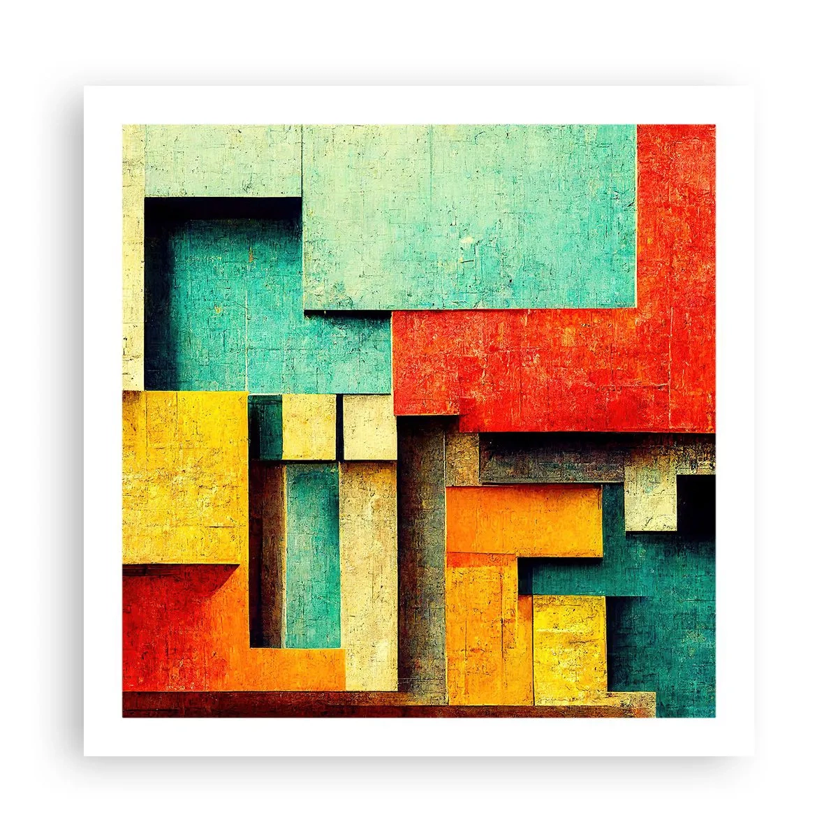 Poster - Festival van rechte hoeken - 60x60 cm