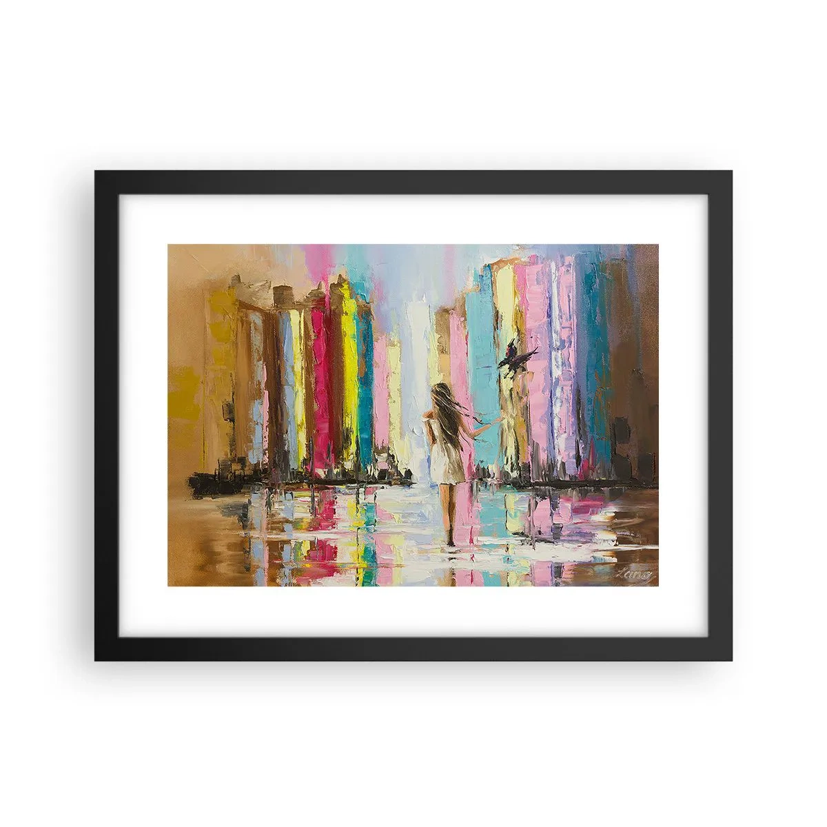 Poster in een zwarte lijst - Volg mij - 40x30 cm