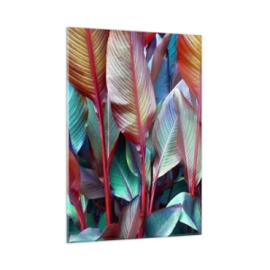 Schilderen op glas - Een kleurrijk struikgewas - 50x70 cm