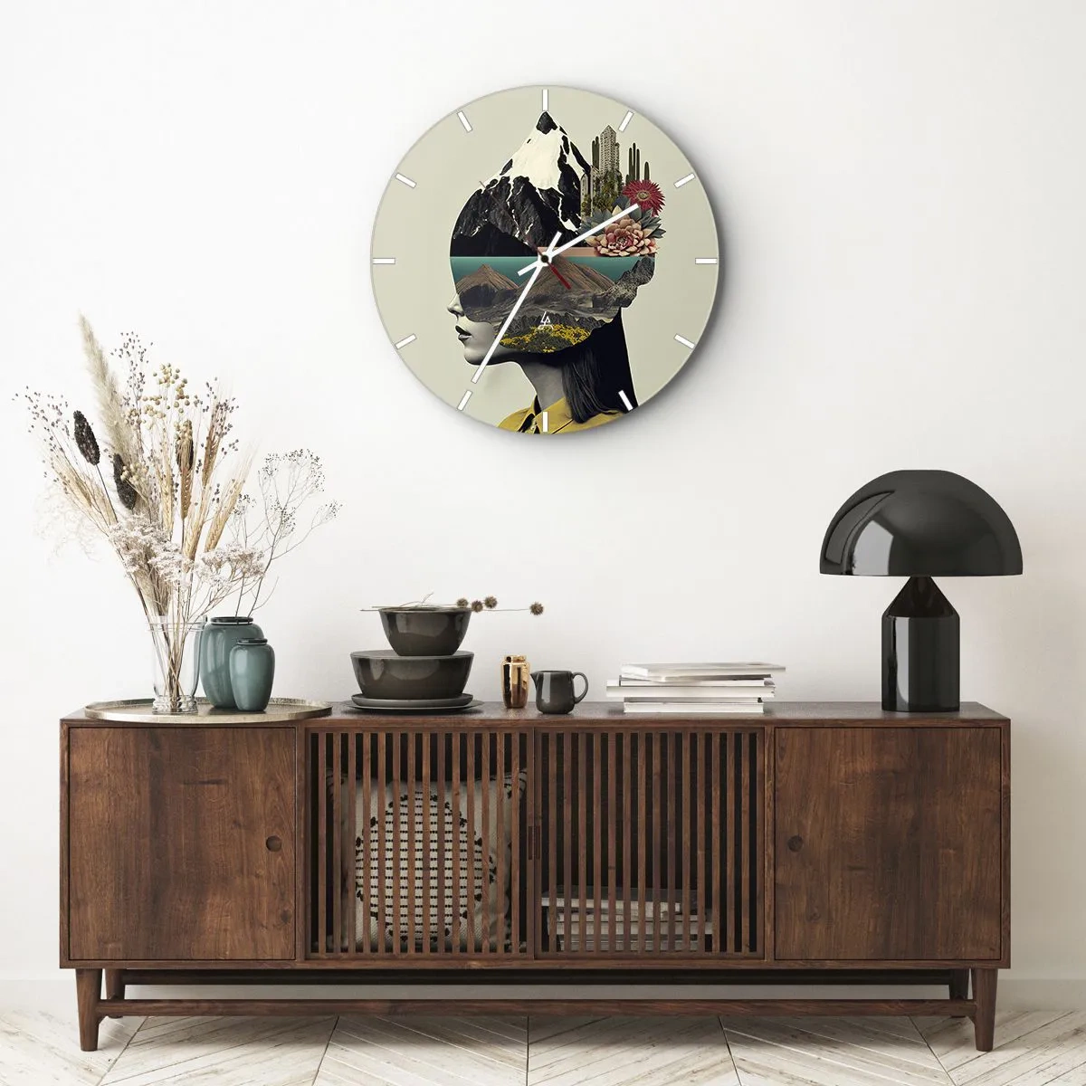 Wandklok - Klok - Vrouw – altijd een mysterie - 40x40 cm