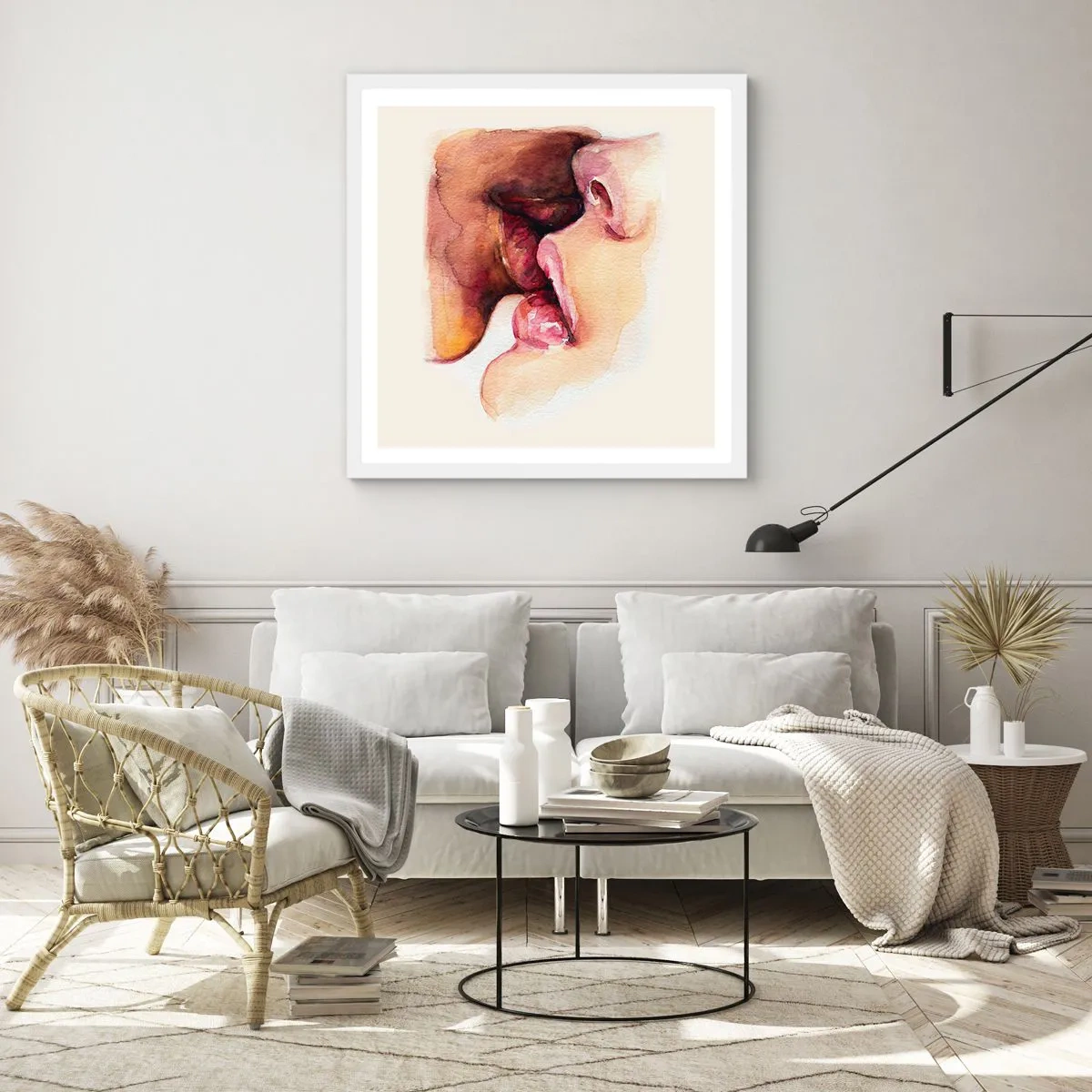 Poster in een witte lijst - Zoals dag en nacht, aarde en lucht - 40x40 cm