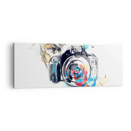 Schilderen op canvas - In het oog van de lens - 140x50 cm