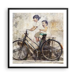 Poster in een zwarte lijst - Waar of niet waar? - 60x60 cm