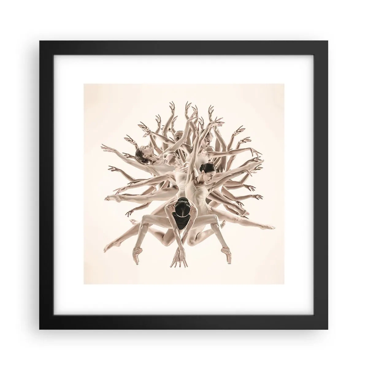 Poster in een zwarte lijst - Bloeiend in dans - 30x30 cm
