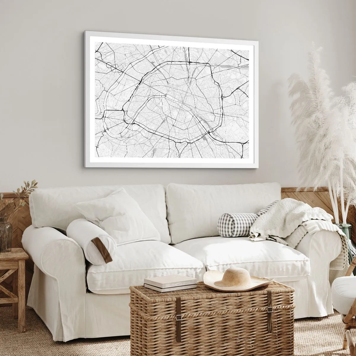 Poster in een witte lijst - Parijs bloem - 40x30 cm