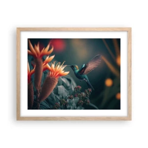 Een poster in een licht eiken lijst - een werkelijk kleurrijk leven - 50x40 cm