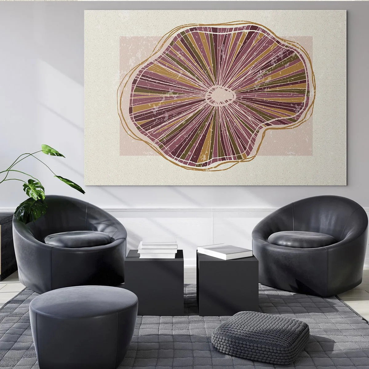 Schilderen op glas - Stralende abstractie - 120x80 cm
