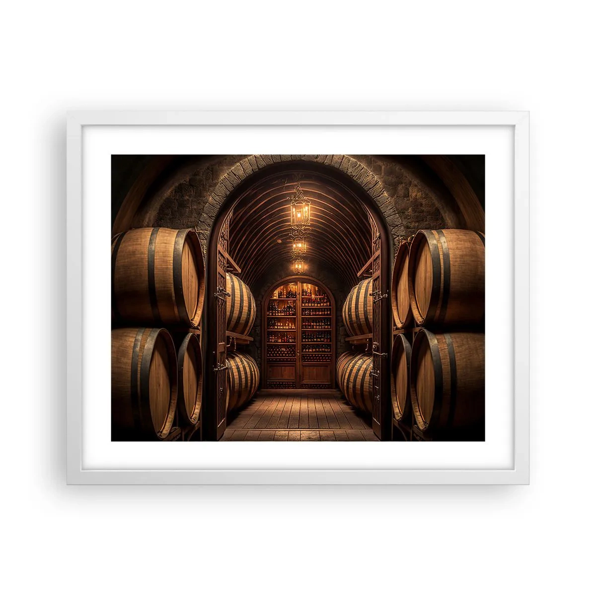 Poster in een witte lijst - Sfeervolle kelder - 50x40 cm