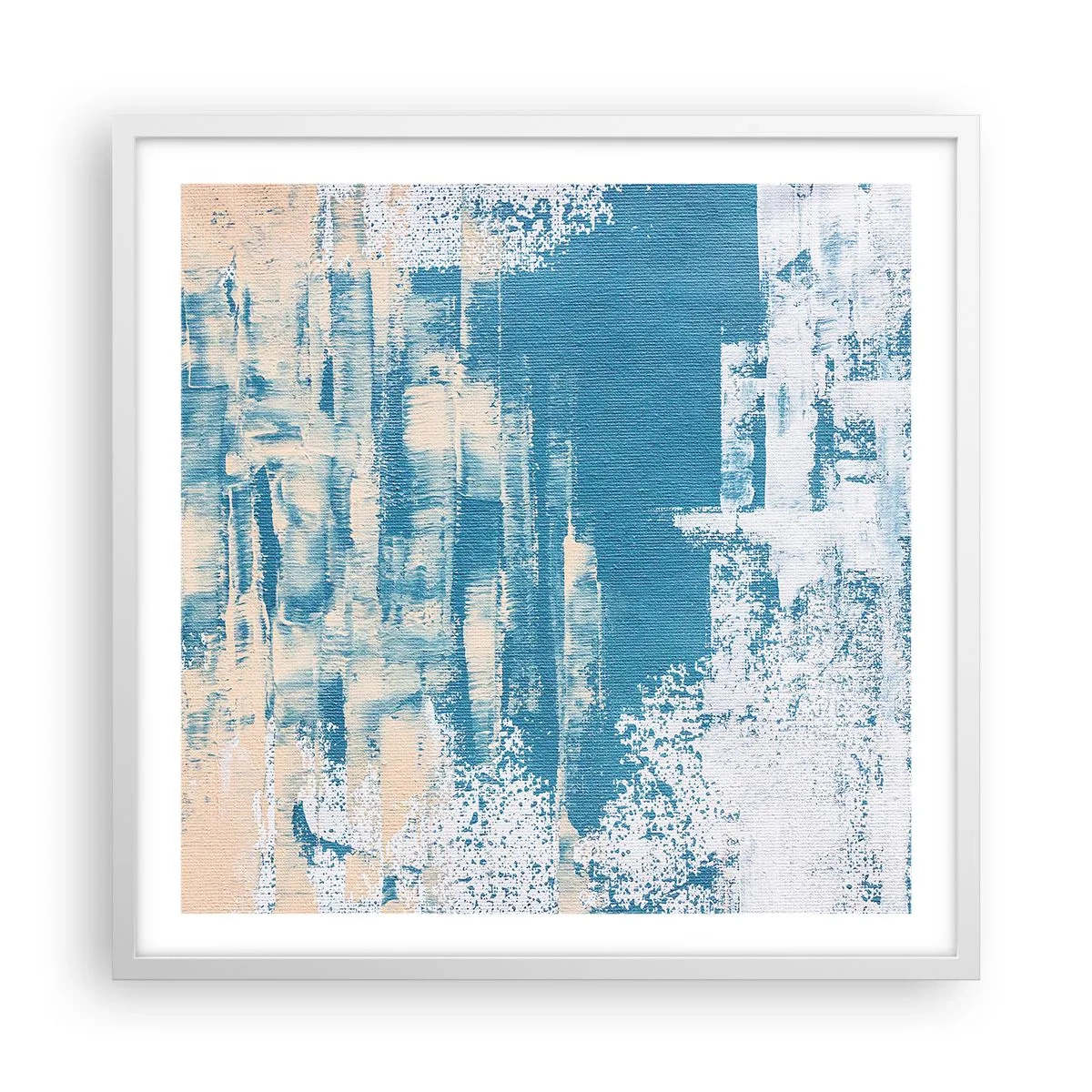 Poster in een witte lijst - Door een ijspegel - 60x60 cm