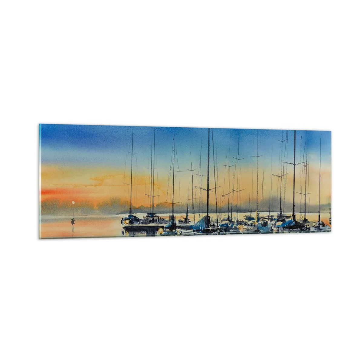 Schilderen op glas - Einde van een goede dag - 90x30 cm