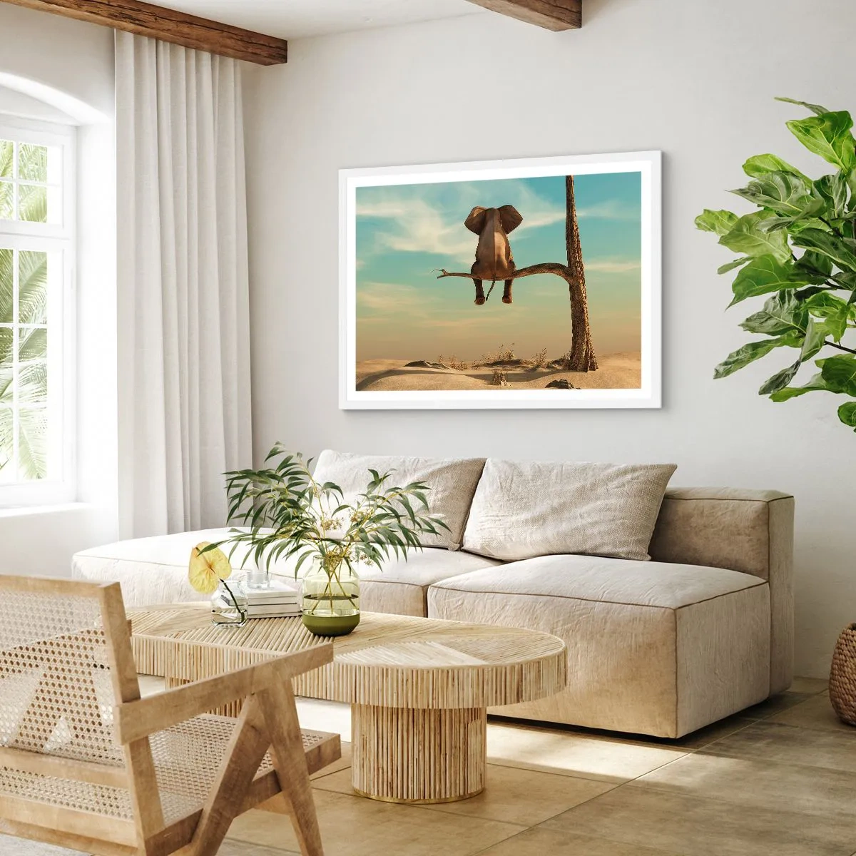 Poster in een witte lijst - Een nieuw gezichtspunt - 100x70 cm