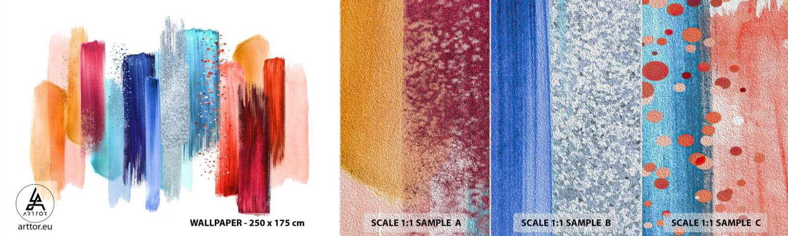 Fotobehang Monster Premium Sand - Omhoog en omlaag - Abstractie, Deel, Moderne kunst - 100x30 cm