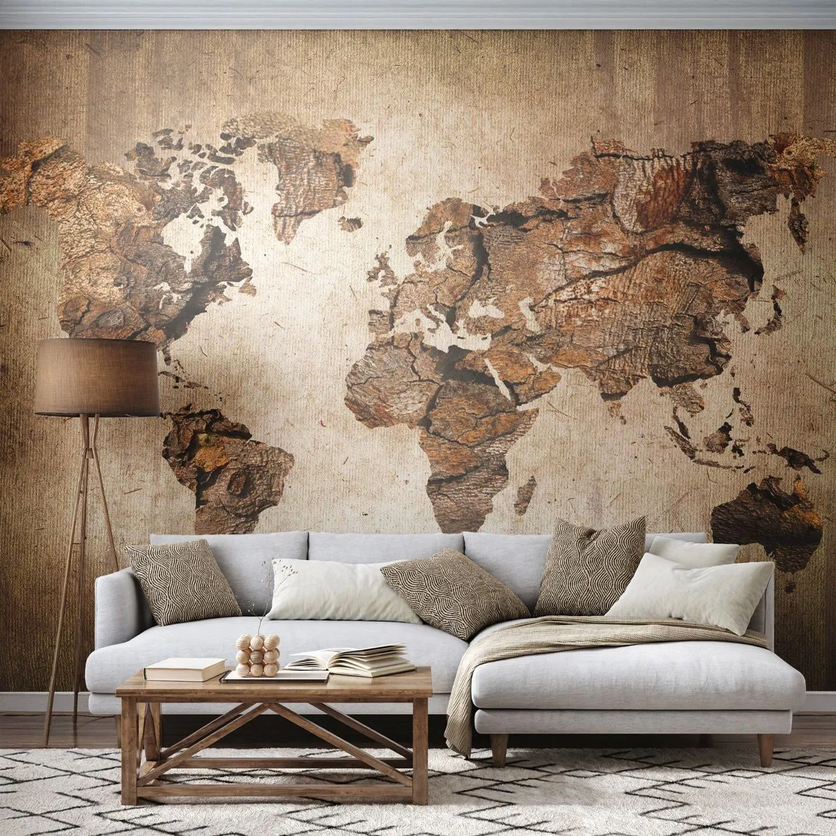 Fotobehang Standard Eco - Ontdekking van de wereld - Wereldkaart, Continenten, Reizen - 400x280 cm