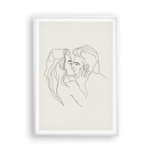 Poster in een witte lijst - Verstrikt in gevoel - 70x100 cm