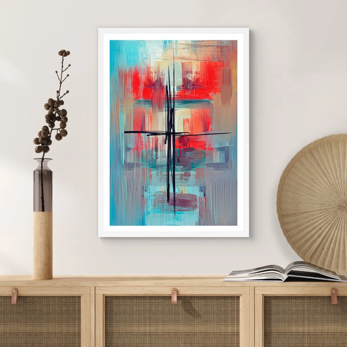 Poster in een witte lijst - Een landschap in een onbekende dimensie - 61x91 cm