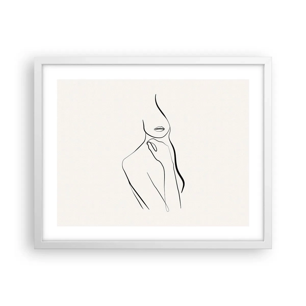 Poster in een witte lijst - Een golf van melancholie - 50x40 cm