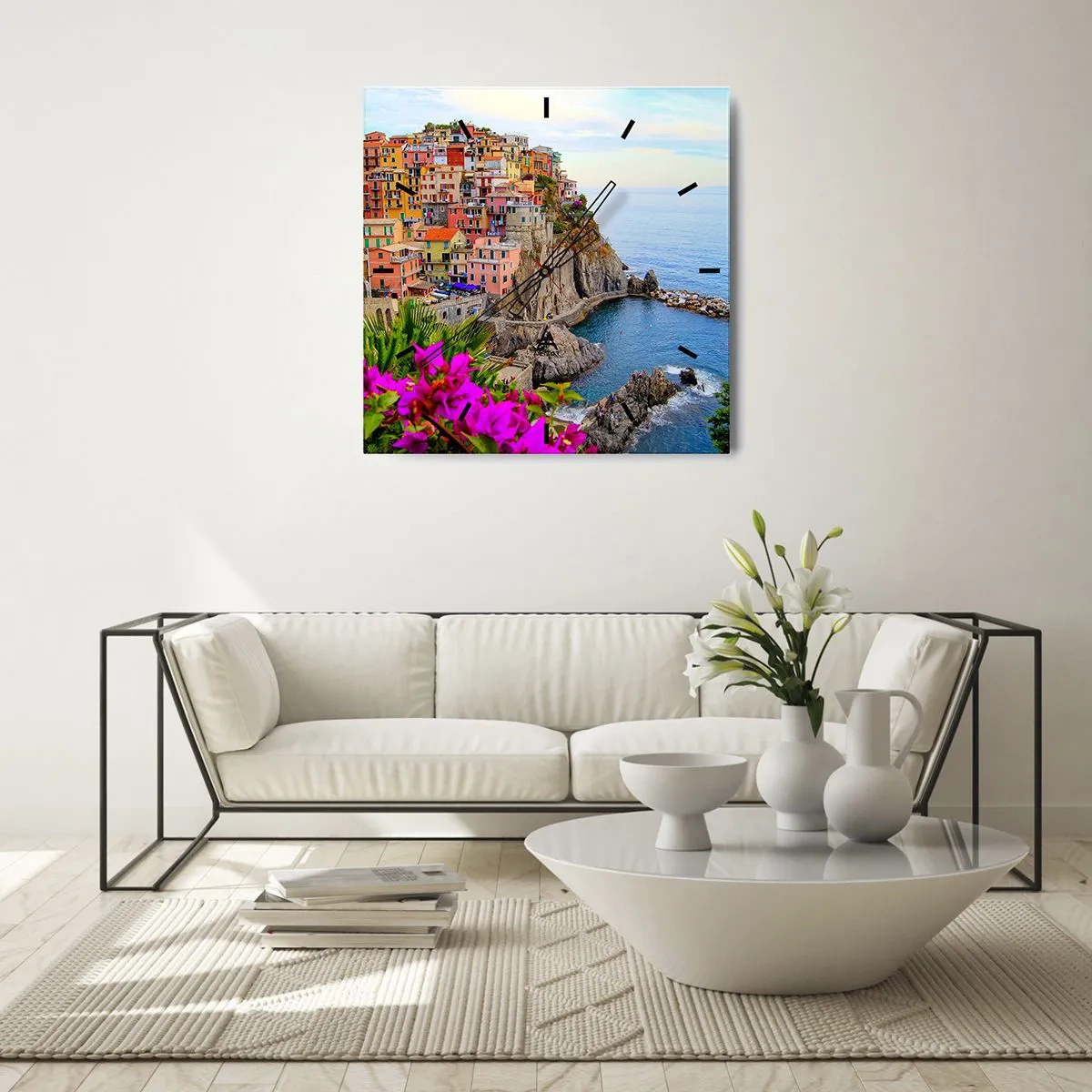 Wandklok - Klok - Lachende stad - 30x30 cm