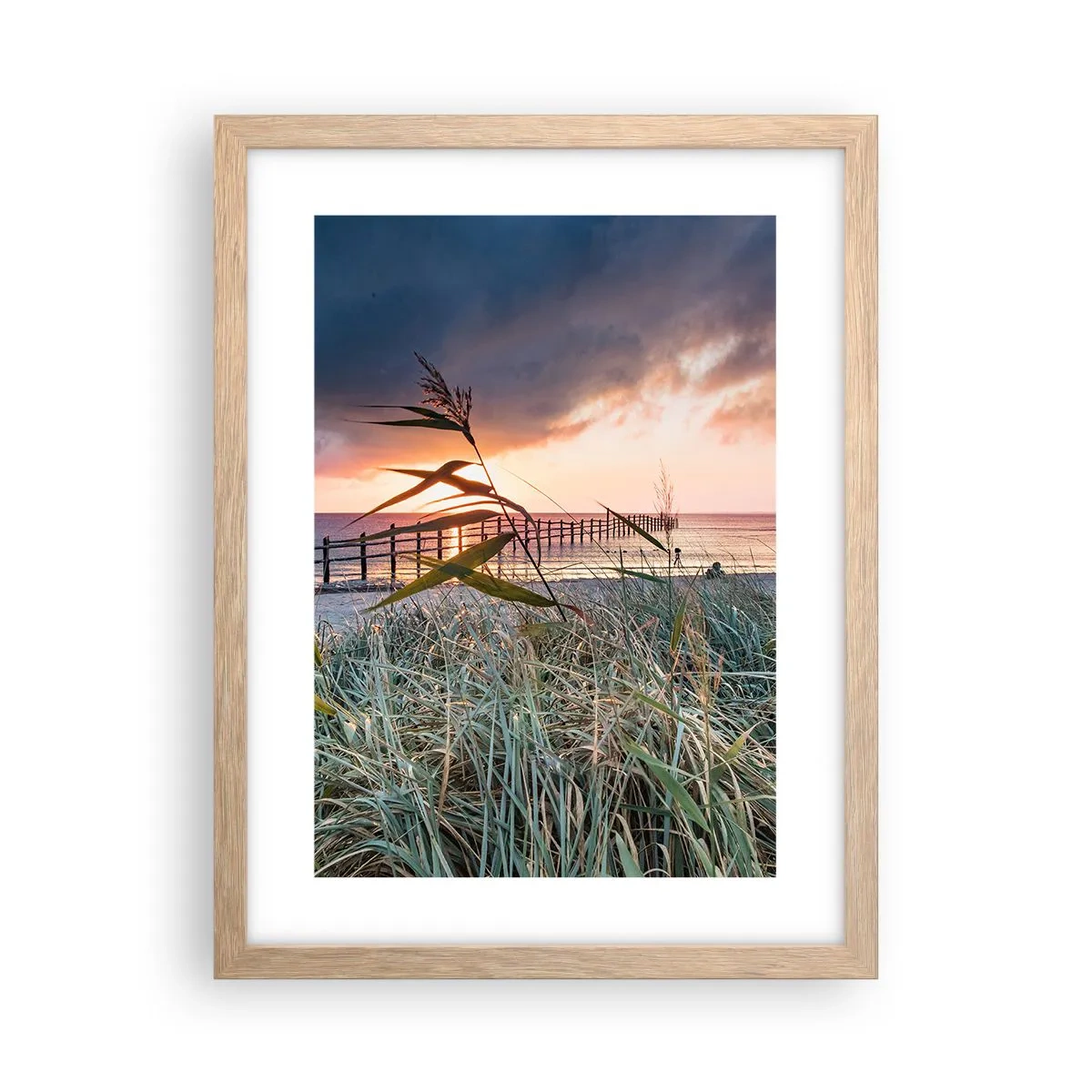Een poster in een licht eiken lijst - Het gaat niet met de wind mee - 30x40 cm