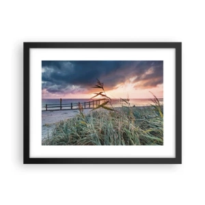 Poster in een zwarte lijst - Het gaat niet met de wind mee - 40x30 cm