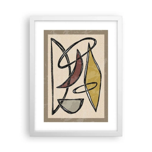 Poster in een witte lijst - Verticale en horizontale lijnen - 30x40 cm