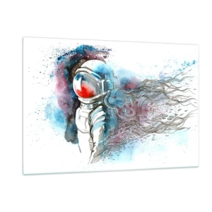 Schilderen op glas - Alleen met de kosmos - 120x80 cm