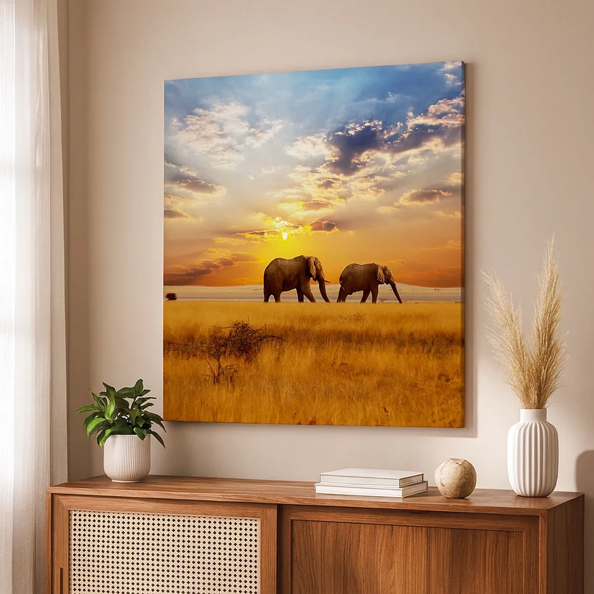 Schilderen op canvas - Familie wandeling - 30x30 cm