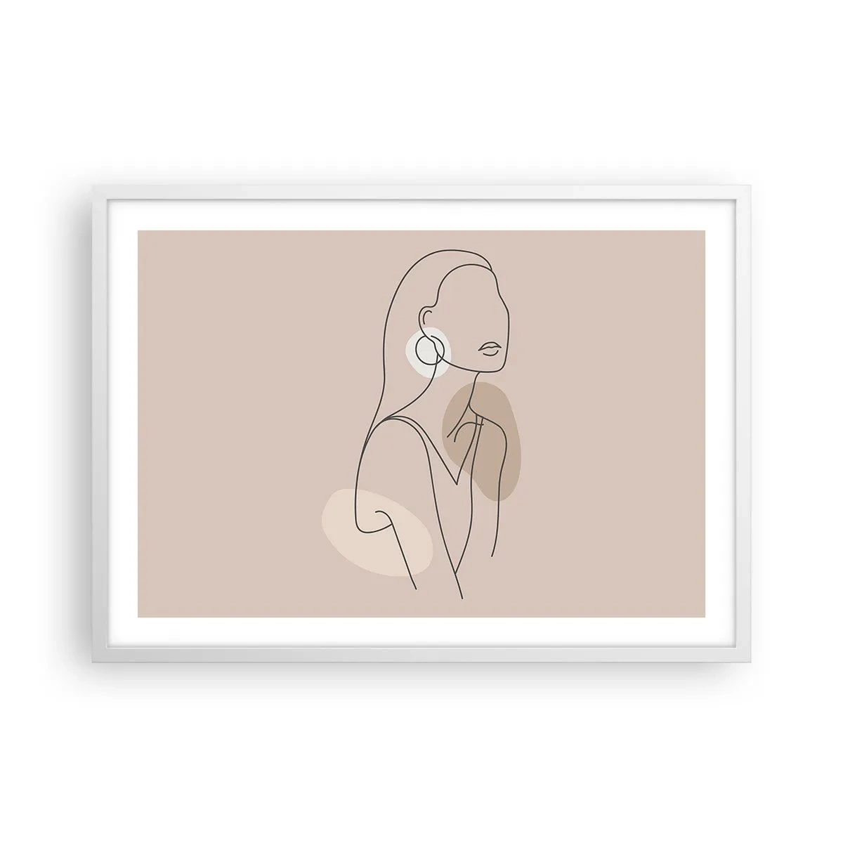 Poster in een witte lijst - meisjesachtig icoon - 70x50 cm