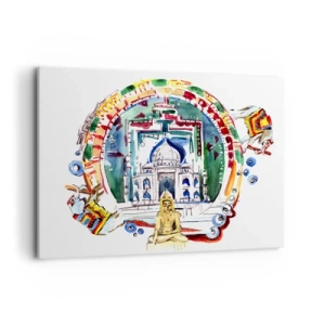 Schilderen op canvas - Hindoe wereld balans - 100x70 cm