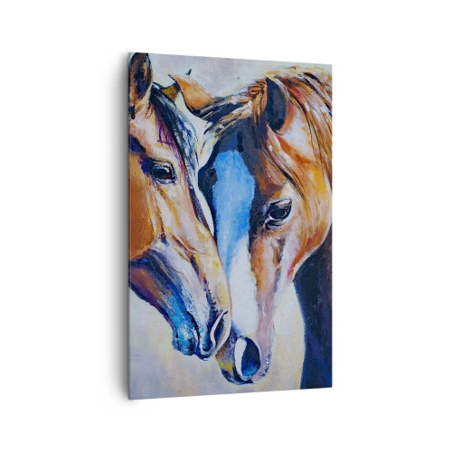 Schilderen op canvas - Is het vriendschap? is het liefde? - 80x120 cm