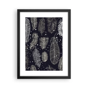 Poster in een zwarte lijst - Gevederde kant - 30x40 cm