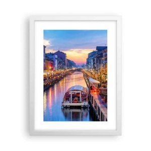 Poster in een witte lijst - Een avond vol licht en plezier - 30x40 cm