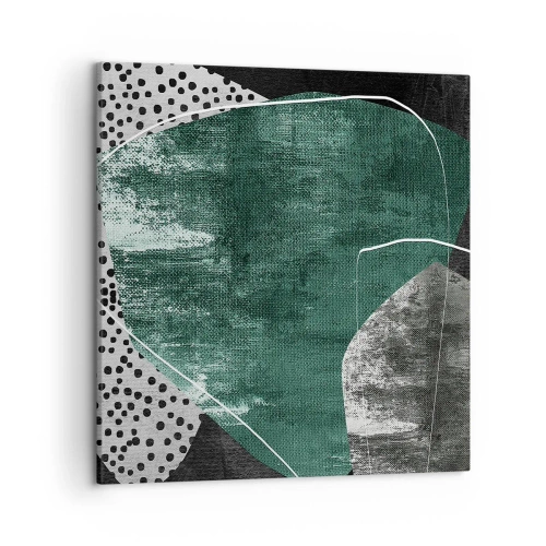 Schilderen op canvas - Kleurrijke abstractie met bladgoud - 50x50 cm