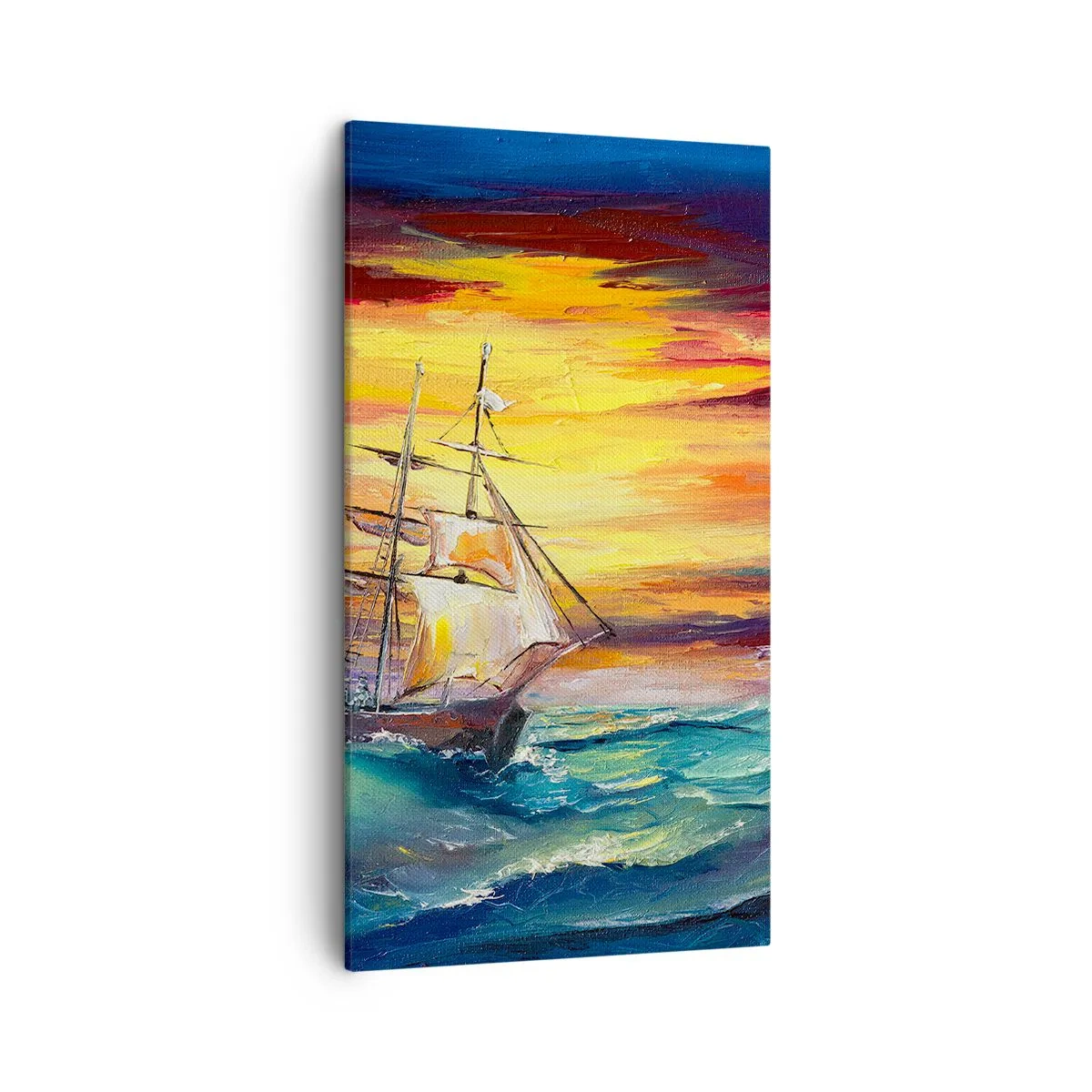Schilderen op canvas - Dapper onder de golven - 45x80 cm