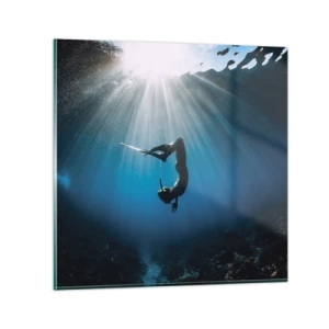 Schilderen op glas - onderwaterdans - 70x70 cm