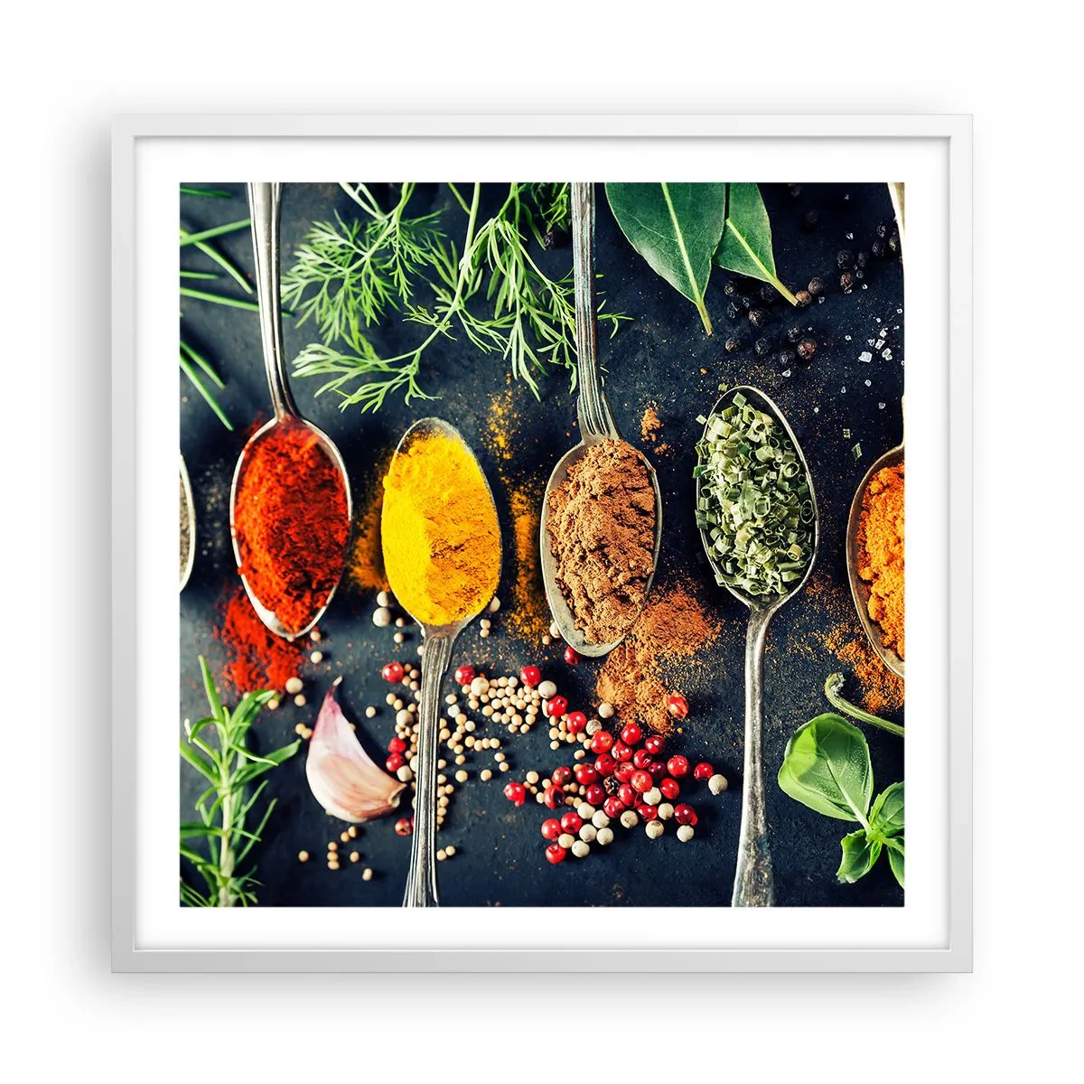 Poster in een witte lijst - Culinaire magie - 60x60 cm