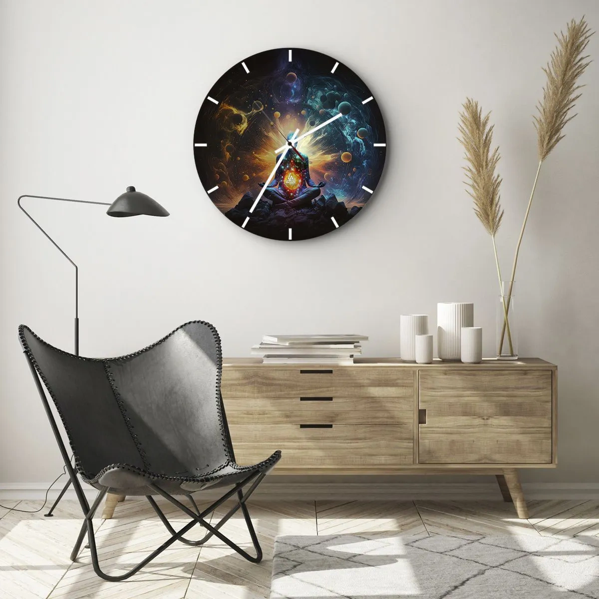 Wandklok - Klok - Kosmische vrede - 40x40 cm