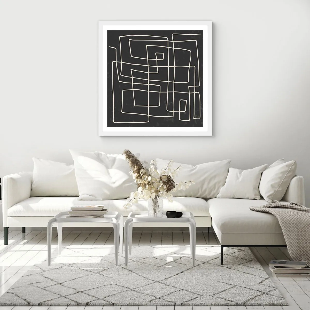 Poster in een witte lijst - Niet zo eenvoudig - 60x60 cm