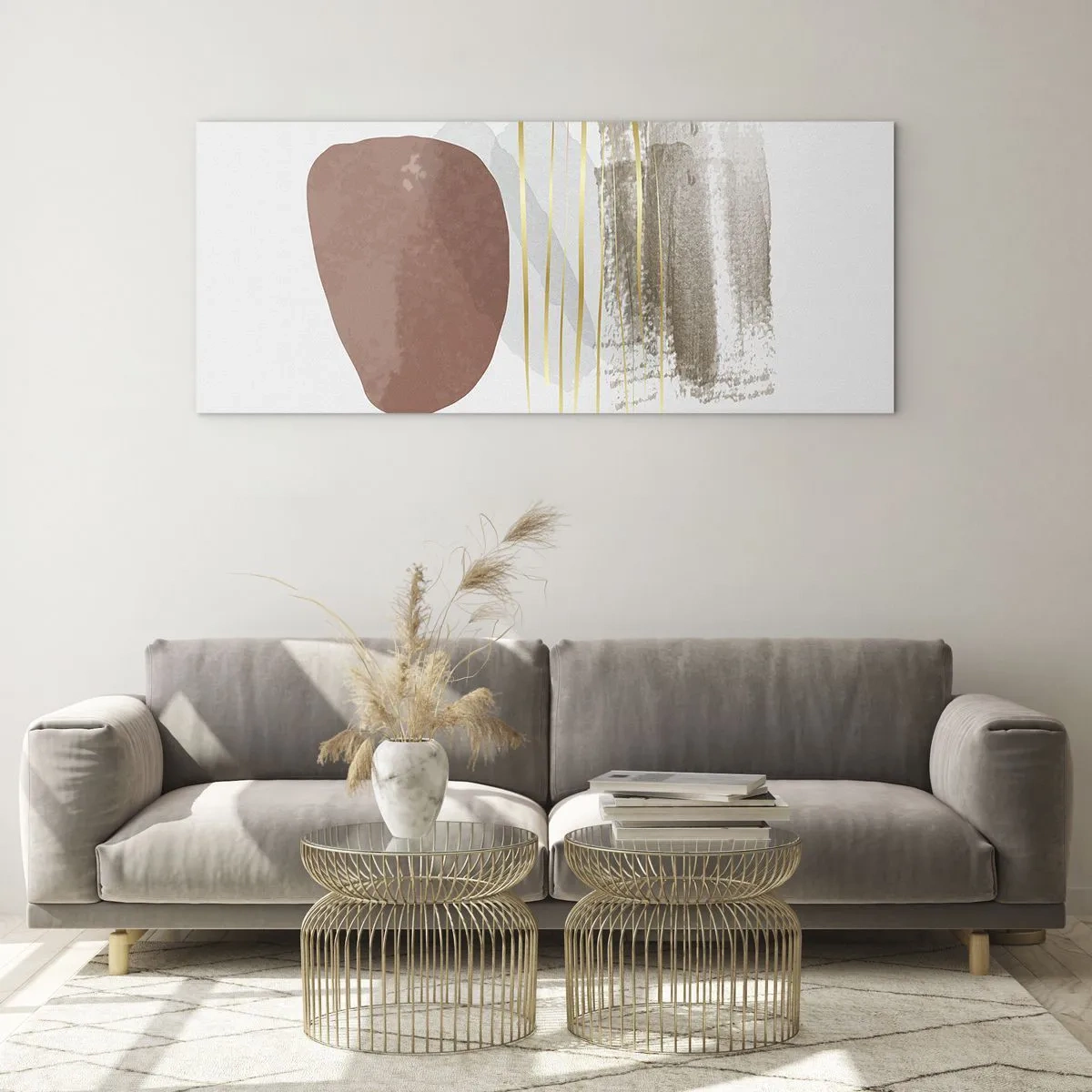 Schilderen op glas - Abstracte zuilengalerij - 120x50 cm