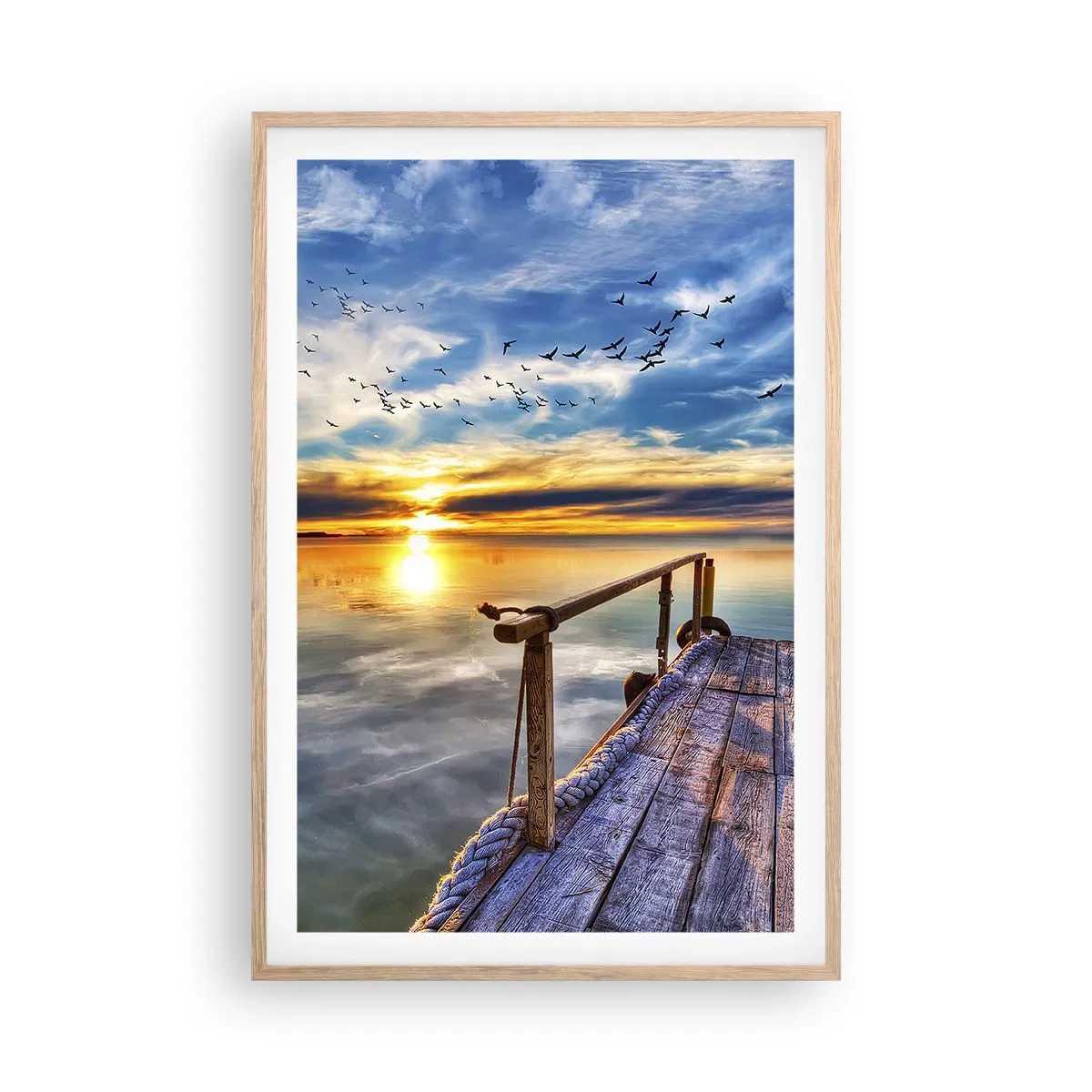 Een poster in een licht eiken lijst - De wind gaat rusten - 61x91 cm