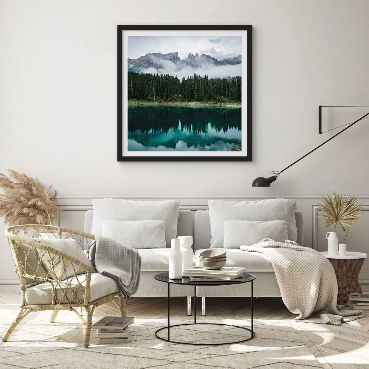 Poster in een zwarte lijst - Stil, stil, laten we het drinkwater niet wakker maken... - 50x50 cm