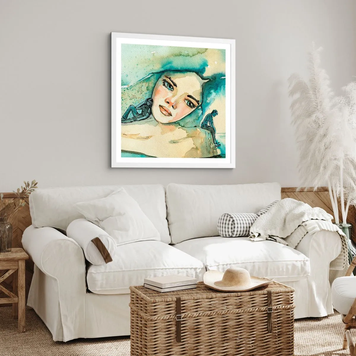 Poster in een witte lijst - Ben ik blauw? - 40x40 cm