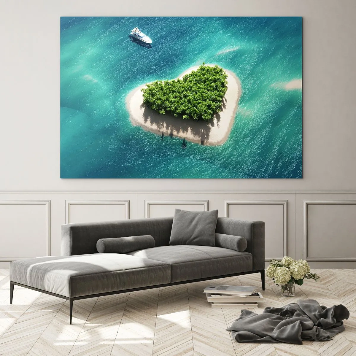Schilderen op glas - Ik hou van de zomer - 100x70 cm
