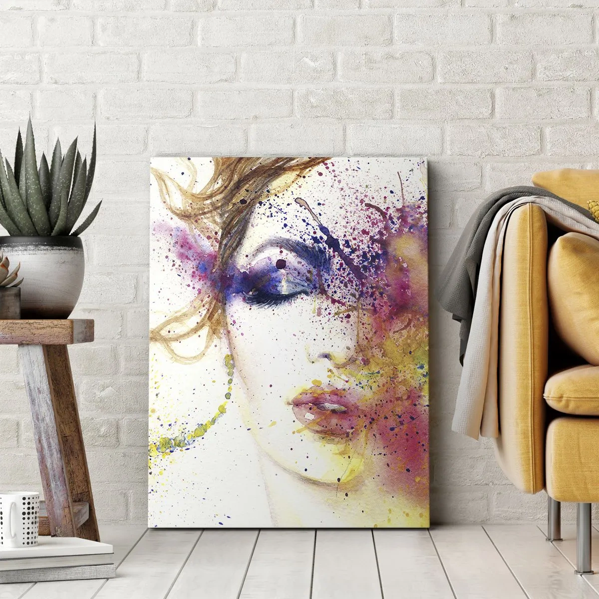 Schilderen op canvas - Regenboogduizeligheid - 45x80 cm