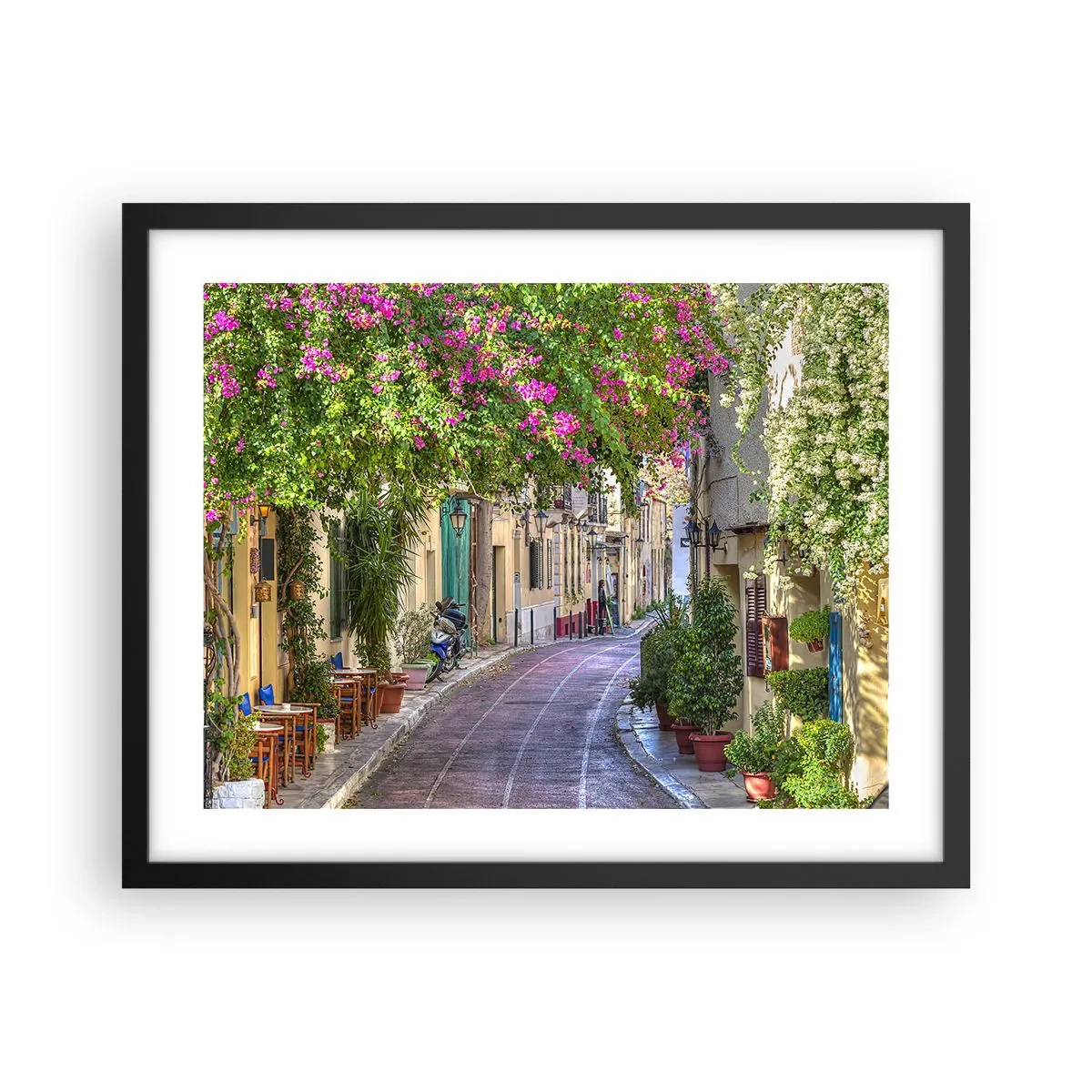 Poster in een zwarte lijst - Bloeiende steeg - 50x40 cm