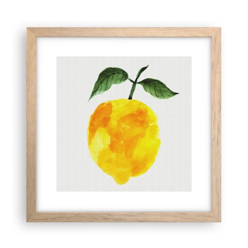 Een poster in een licht eiken lijst - Hoe proef je de zon? - 30x30 cm