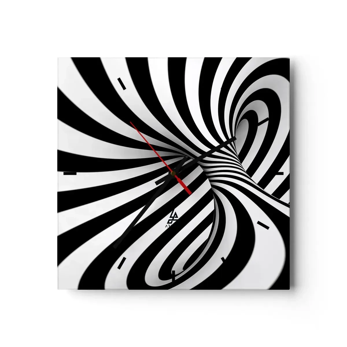 Wandklok - Klok - Compositie: dansende ruimte - 40x40 cm